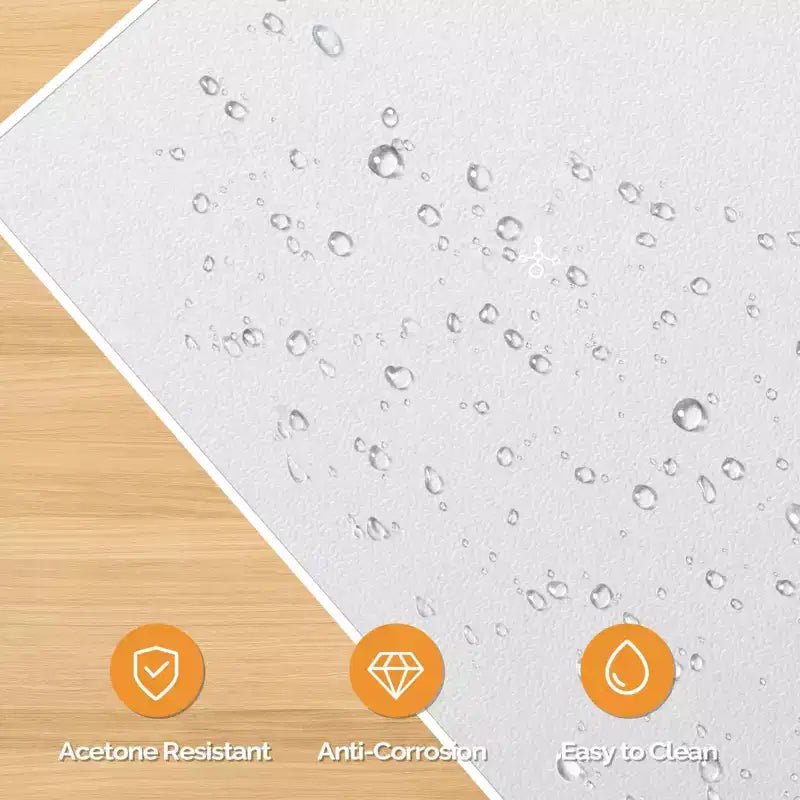 Karlhome Table de manucure en MDF blanc de 42,5 po avec 4 tiroirs, armoire, portes et collecteur de poussière électrique