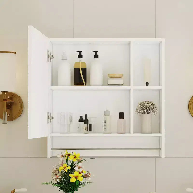 Armoire de toilette murale, Armoire à pharmacie, Meuble de rangement au-dessus des toilettes avec étagères