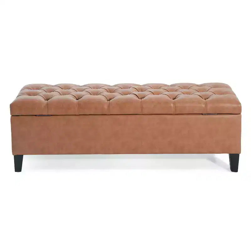 Christopher Knight Home Tartaglia Ottoman de rangement contemporain en similicuir capitonné