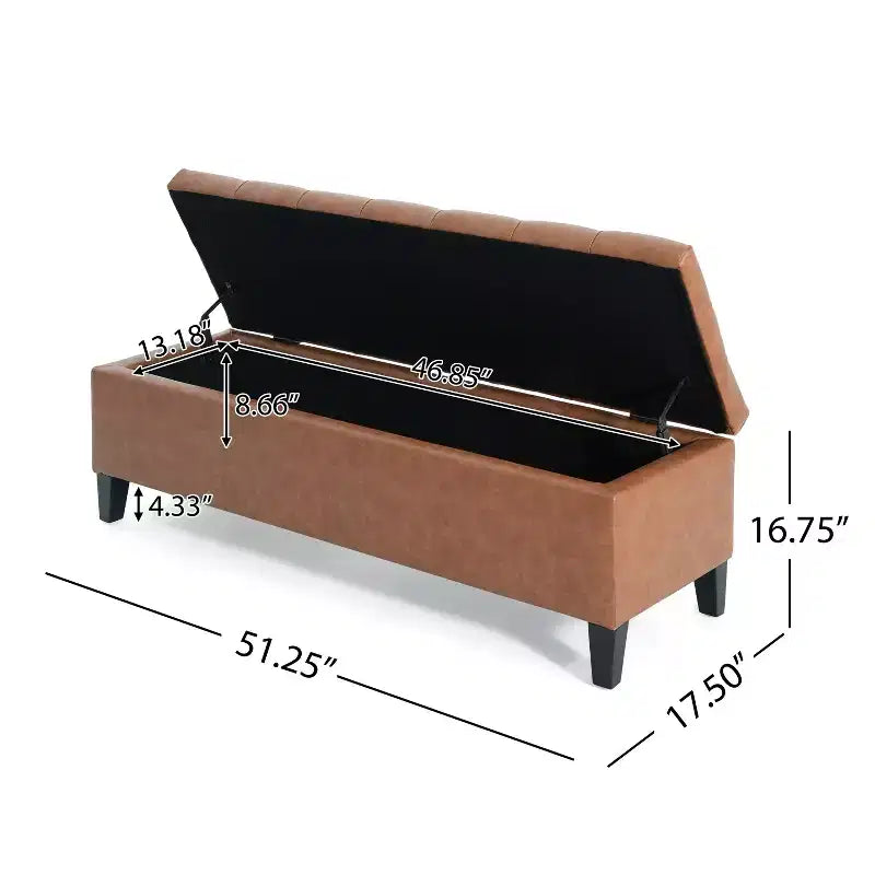 Christopher Knight Home Tartaglia Ottoman de rangement contemporain en similicuir capitonné