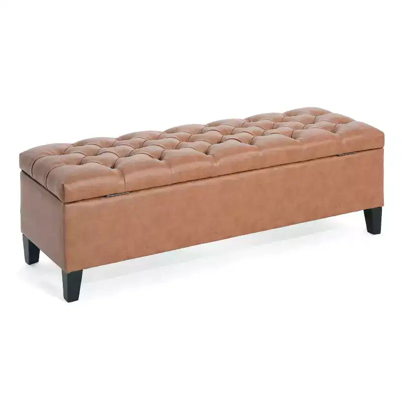 Christopher Knight Home Tartaglia Ottoman de rangement contemporain en similicuir capitonné