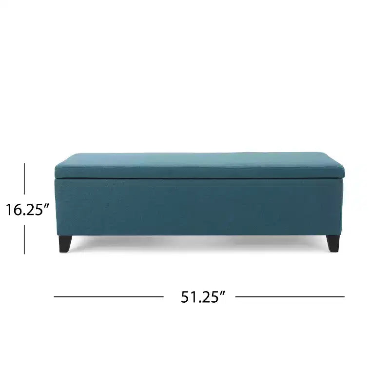 Pouf de rangement contemporain Carducci en tissu GDFStudio avec pieds en bouleau