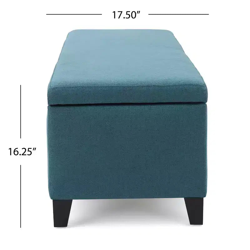 Pouf de rangement contemporain Carducci en tissu GDFStudio avec pieds en bouleau