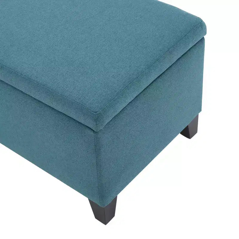 Pouf de rangement contemporain Carducci en tissu GDFStudio avec pieds en bouleau