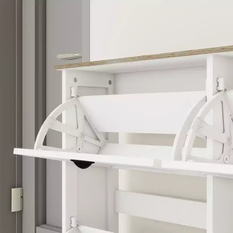 Armoire à chaussures AndMakers 48.22 po H x 20.86 po L Blanc antique avec 1 tiroir et 3 tiroirs basculants