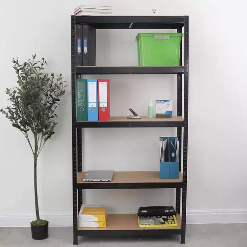 Étagère de rangement de garage Acekool robuste à 5 niveaux, réglable, en acier, unité de rayonnage de 71 pouces avec cadre en acier et étagères en MDF pour garage et entrepôt