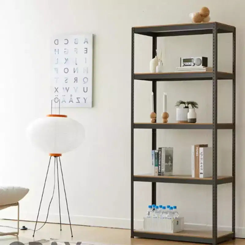 Étagère de rangement de garage Acekool robuste à 5 niveaux, réglable, en acier, unité de rayonnage de 71 pouces avec cadre en acier et étagères en MDF pour garage et entrepôt