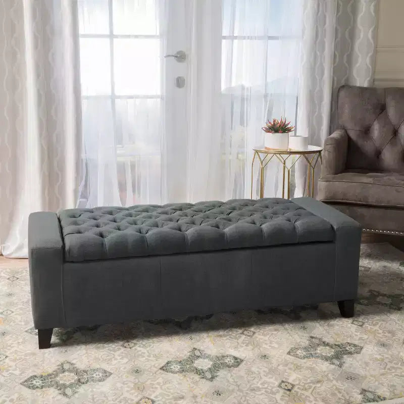 Banc rembourré TUYOHW avec coussin moelleux, banc moderne pour salon et chambre à coucher, banc confortable pour adultes