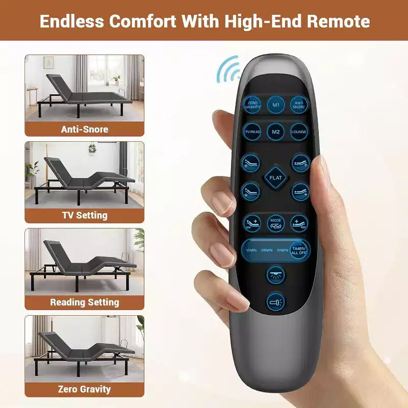 Acekool Lit réglable Queen Size - Massage et chargement USB