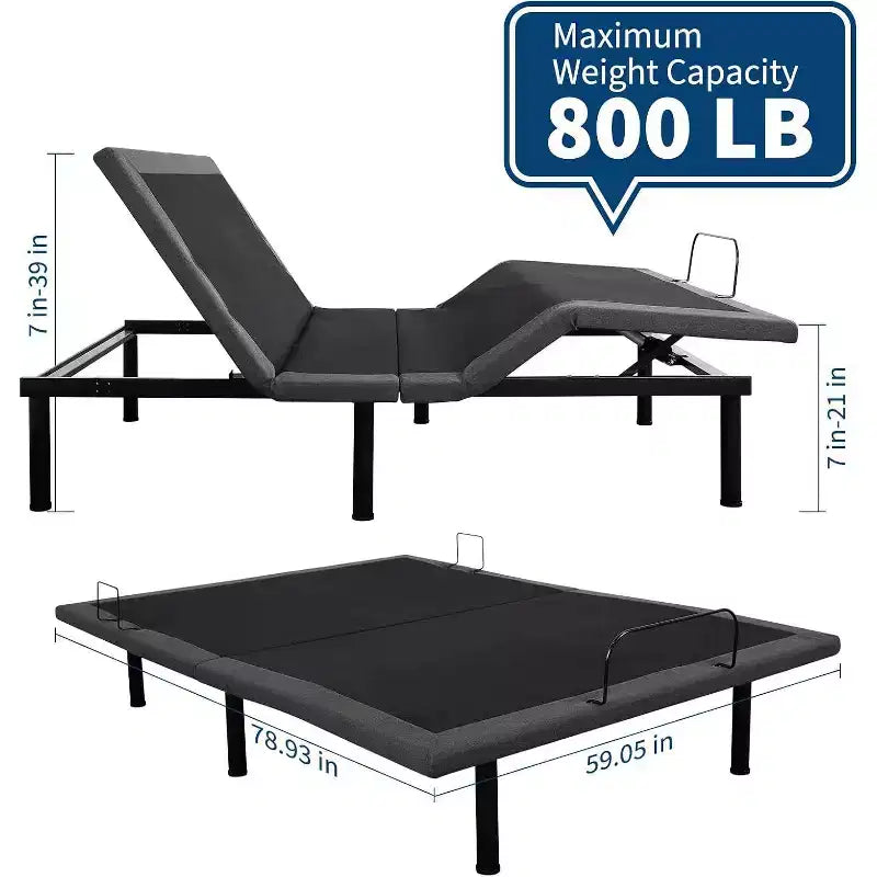 Acekool Lit réglable Queen Size - Massage et chargement USB