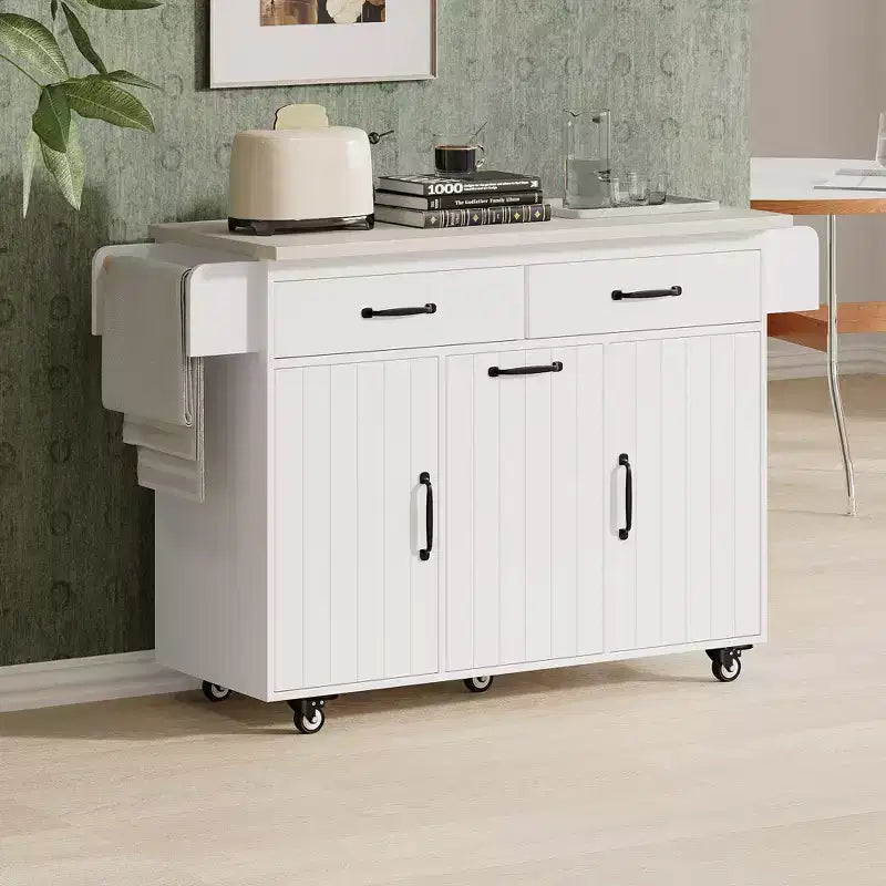 Desserte de cuisine roulante CLIHOME avec poubelle intégrée, chariot de cuisine avec abattant, porte-épices, porte-serviettes et tiroir