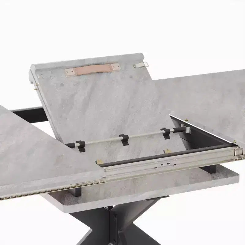 Table à manger rectangulaire extensible moderne Okak avec pieds en X, table de cuisine pour 6 à 10 personnes, pour salle de réunion, salon