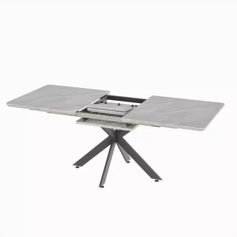 Table à manger rectangulaire extensible moderne Okak avec pieds en X, table de cuisine pour 6 à 10 personnes, pour salle de réunion, salon