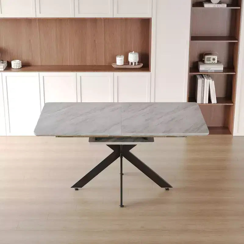 Table à manger rectangulaire extensible moderne Okak avec pieds en X, table de cuisine pour 6 à 10 personnes, pour salle de réunion, salon