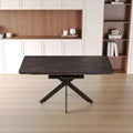 Table à manger rectangulaire extensible moderne Okak avec pieds en X, table de cuisine pour 6 à 10 personnes, pour salle de réunion, salon