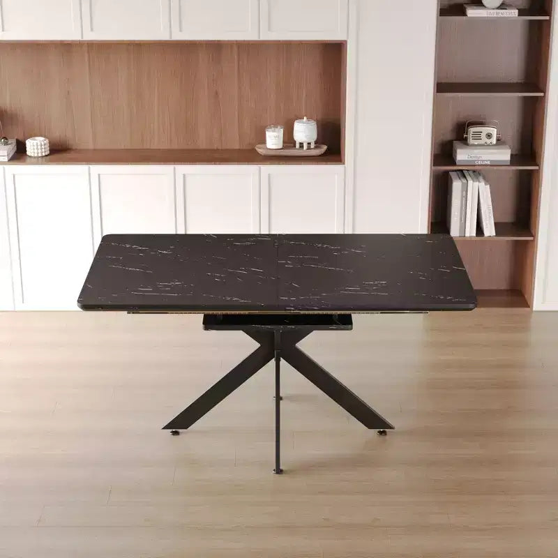 Table à manger rectangulaire extensible moderne Okak avec pieds en X, table de cuisine pour 6 à 10 personnes, pour salle de réunion, salon