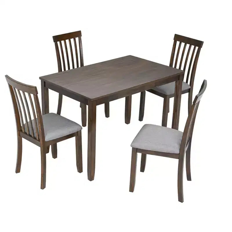 Table à manger Okak 45,5/34,5 pouces en bois, rectangulaire, table de cuisine pour 4 personnes, pour salon, salle de réunion, petit espace, gris