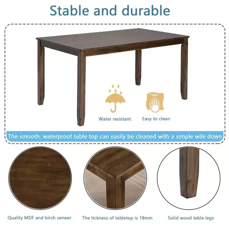 Table à manger Okak 45,5/34,5 pouces en bois, rectangulaire, table de cuisine pour 4 personnes, pour salon, salle de réunion, petit espace, gris
