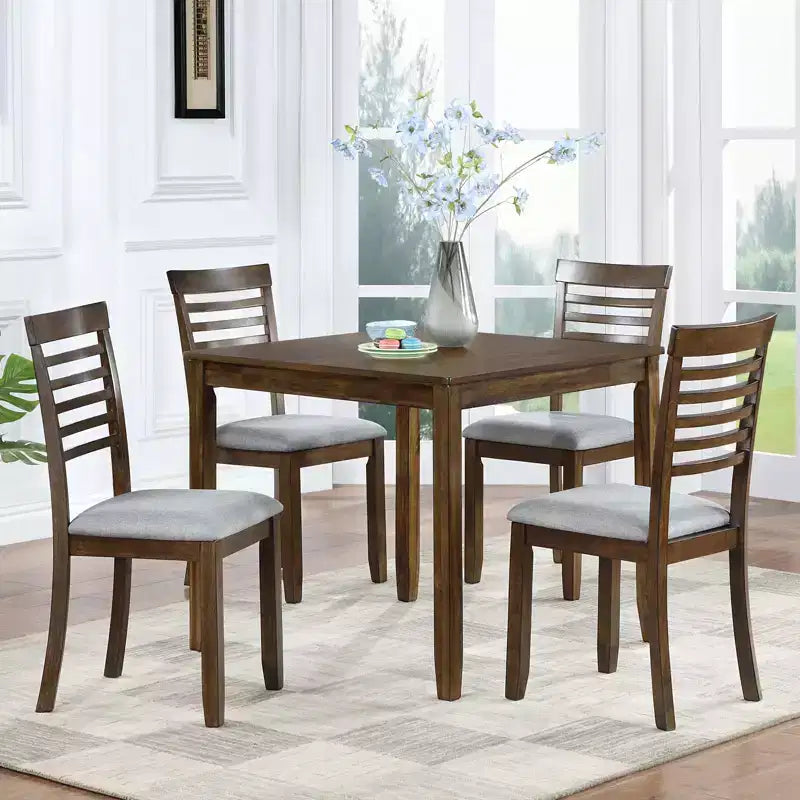 Table à manger Okak 45,5/34,5 pouces en bois, rectangulaire, table de cuisine pour 4 personnes, pour salon, salle de réunion, petit espace, gris