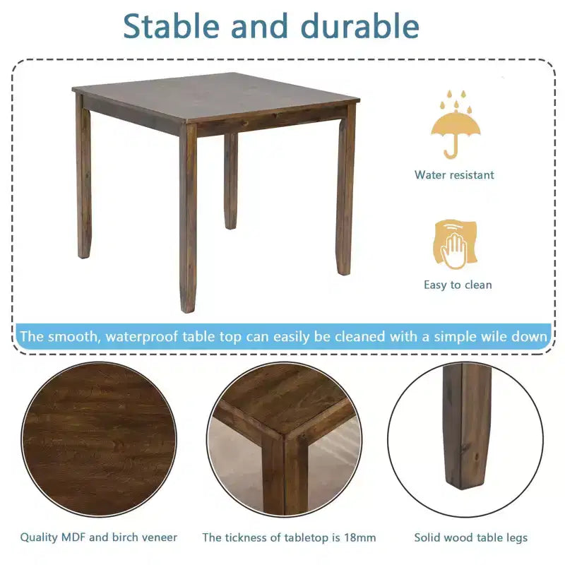Table à manger Okak 45,5/34,5 pouces en bois, rectangulaire, table de cuisine pour 4 personnes, pour salon, salle de réunion, petit espace, gris