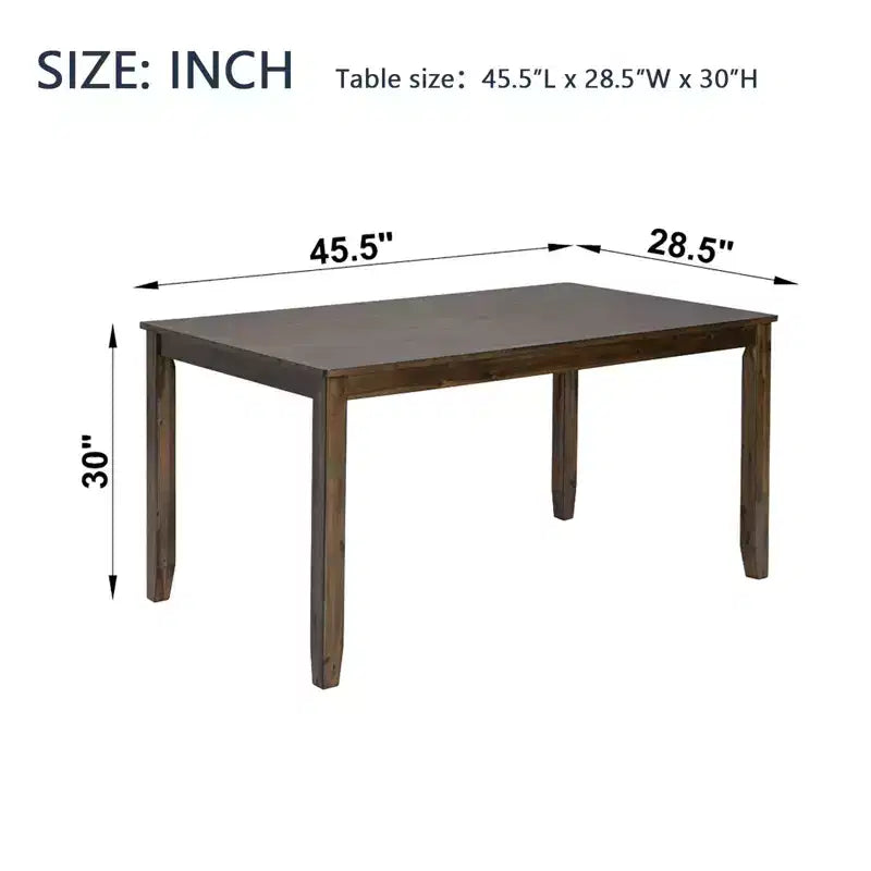 Table à manger Okak 45,5/34,5 pouces en bois, rectangulaire, table de cuisine pour 4 personnes, pour salon, salle de réunion, petit espace, gris