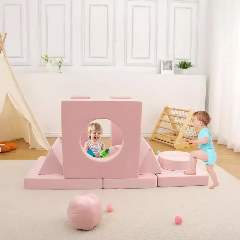 Canapé pour enfants TROPOW, canapé pour enfants 12 pièces Nugget pour salle de jeux, canapé modulaire pour tout-petits, canapé sectionnel convertible en mousse pour enfants