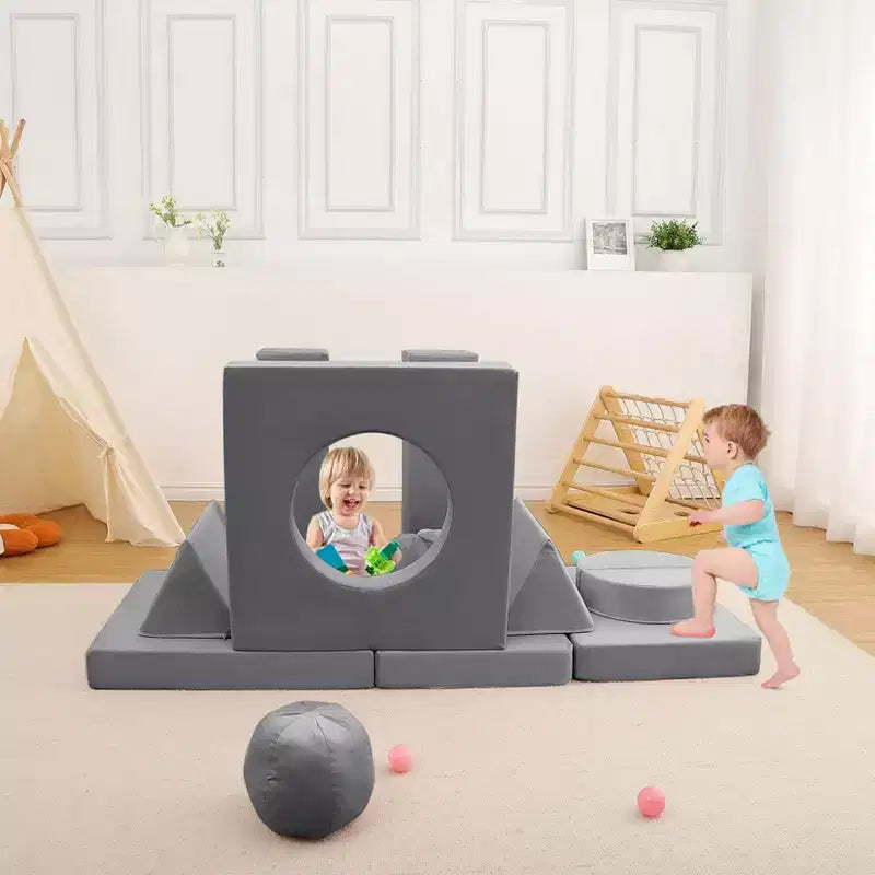 Canapé pour enfants TROPOW, canapé pour enfants 12 pièces Nugget pour salle de jeux, canapé modulaire pour tout-petits, canapé sectionnel convertible en mousse pour enfants