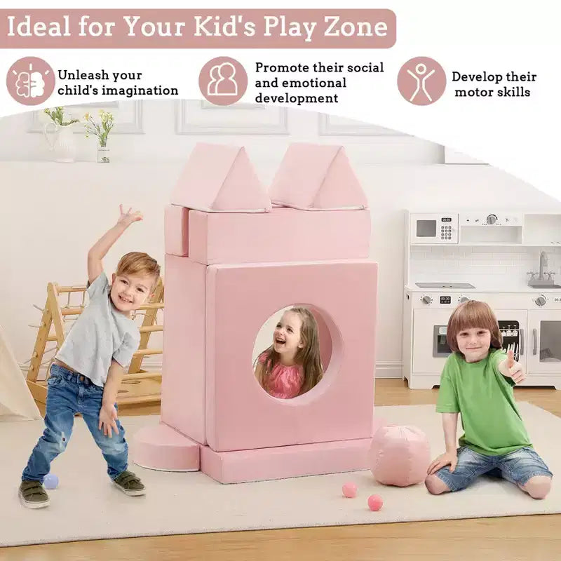 Canapé pour enfants TROPOW, canapé pour enfants 12 pièces Nugget pour salle de jeux, canapé modulaire pour tout-petits, canapé sectionnel convertible en mousse pour enfants