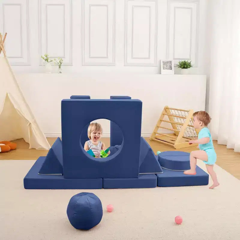 Canapé pour enfants TROPOW, canapé pour enfants 12 pièces Nugget pour salle de jeux, canapé modulaire pour tout-petits, canapé sectionnel convertible en mousse pour enfants