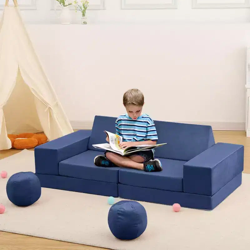 Canapé pour enfants TROPOW, canapé pour enfants 12 pièces Nugget pour salle de jeux, canapé modulaire pour tout-petits, canapé sectionnel convertible en mousse pour enfants