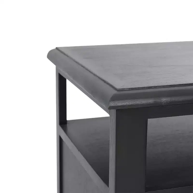 Table de chevet GDFStudio Lempster rustique en bois d'acacia et rotin
