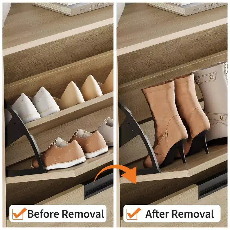 Meuble à chaussures avec tiroirs basculants, Organiseur de chaussures d'entrée avec tiroir, Meuble à chaussures étroit et discret sur pied pour l'entrée, le couloir