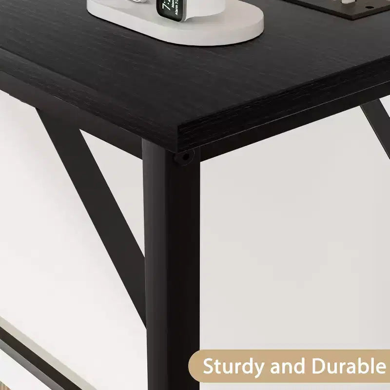 39.4 Table console moderne avec station de charge intégrée, plateau fin et pieds en métal, pour entrée, couloir et derrière le canapé, pour salon, appartement