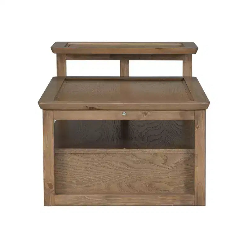 Table basse moderne Zeus & Ruta avec étagère de rangement, plateaux à double couche et tiroir en rotin pour salon