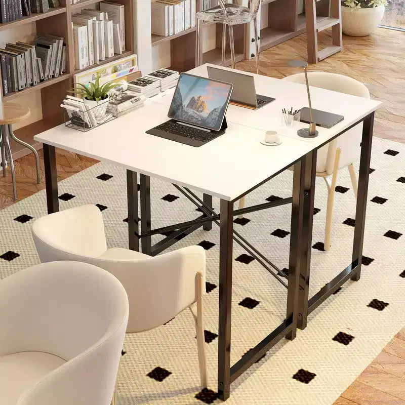 JIONJOY Petit bureau d'ordinateur 32" – Table d'écriture de bureau renforcée en forme de X, style moderne et simple