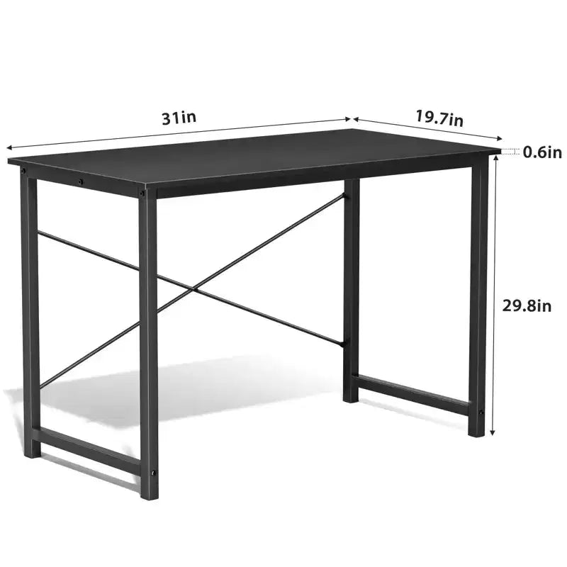 JIONJOY Petit bureau d'ordinateur 32" – Table d'écriture de bureau renforcée en forme de X, style moderne et simple