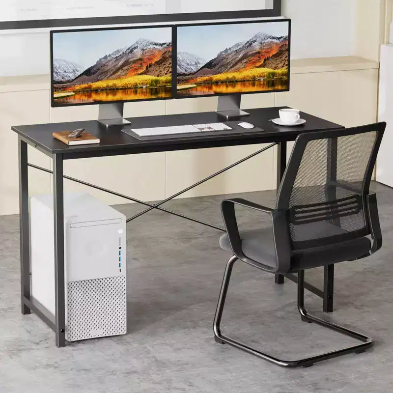 JIONJOY Petit bureau d'ordinateur 32" – Table d'écriture de bureau renforcée en forme de X, style moderne et simple