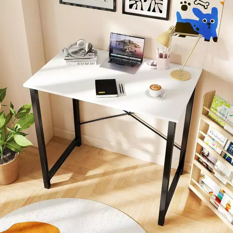 JIONJOY Petit bureau d'ordinateur 32" – Table d'écriture de bureau renforcée en forme de X, style moderne et simple