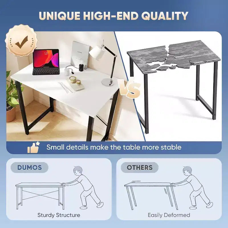 JIONJOY Petit bureau d'ordinateur 32" – Table d'écriture de bureau renforcée en forme de X, style moderne et simple