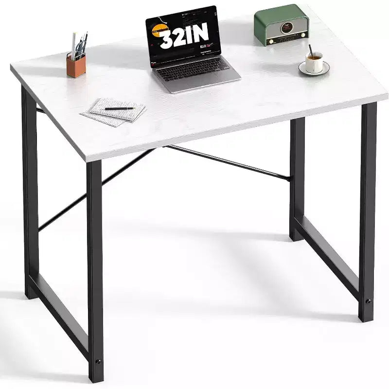 JIONJOY Petit bureau d'ordinateur 32" – Table d'écriture de bureau renforcée en forme de X, style moderne et simple