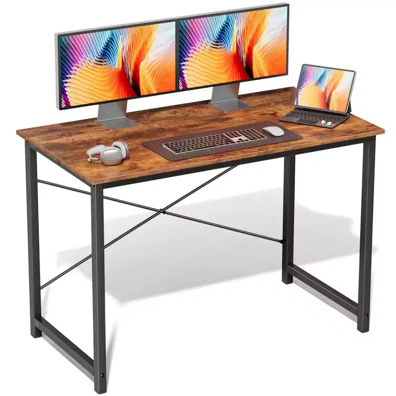 JIONJOY Petit bureau d'ordinateur 32" – Table d'écriture de bureau renforcée en forme de X, style moderne et simple