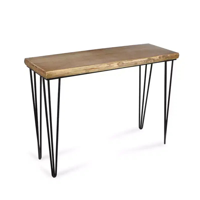 HomeRoots – Console vieillie marron et noire en bois et métal, 42 po