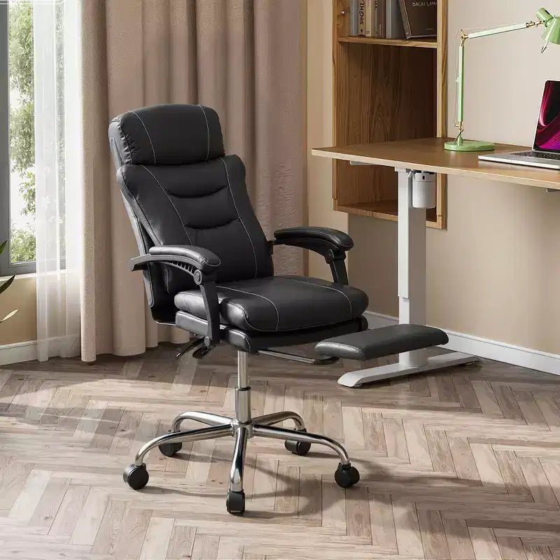 GALAXHERO Chaise de bureau exécutive en cuir avec repose-pieds, Fauteuil de bureau ergonomique à dossier haut et robuste, Grande taille avec support lombaire