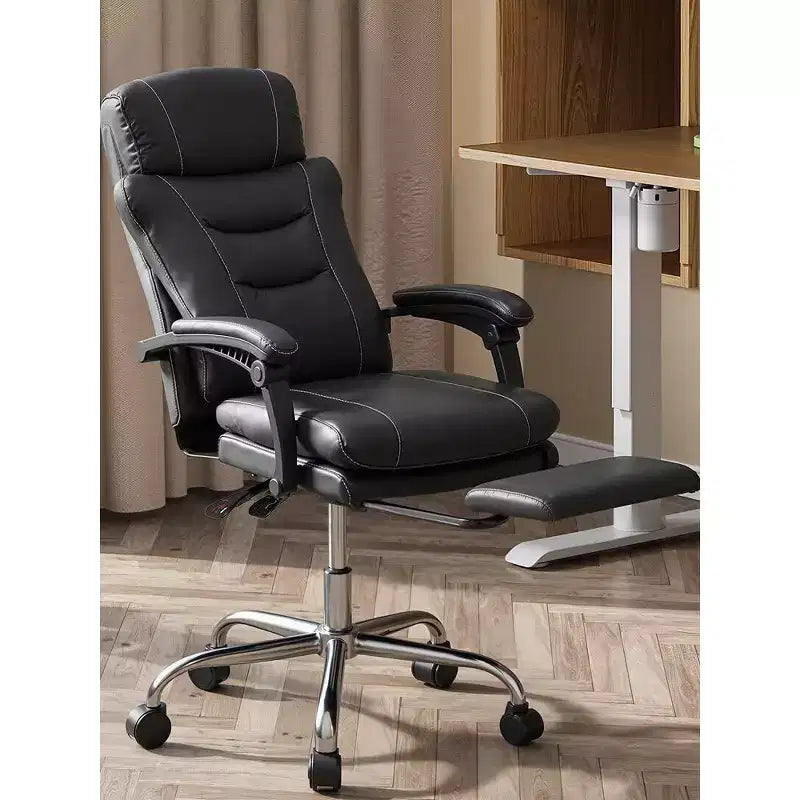 GALAXHERO Chaise de bureau exécutive en cuir avec repose-pieds, Fauteuil de bureau ergonomique à dossier haut et robuste, Grande taille avec support lombaire
