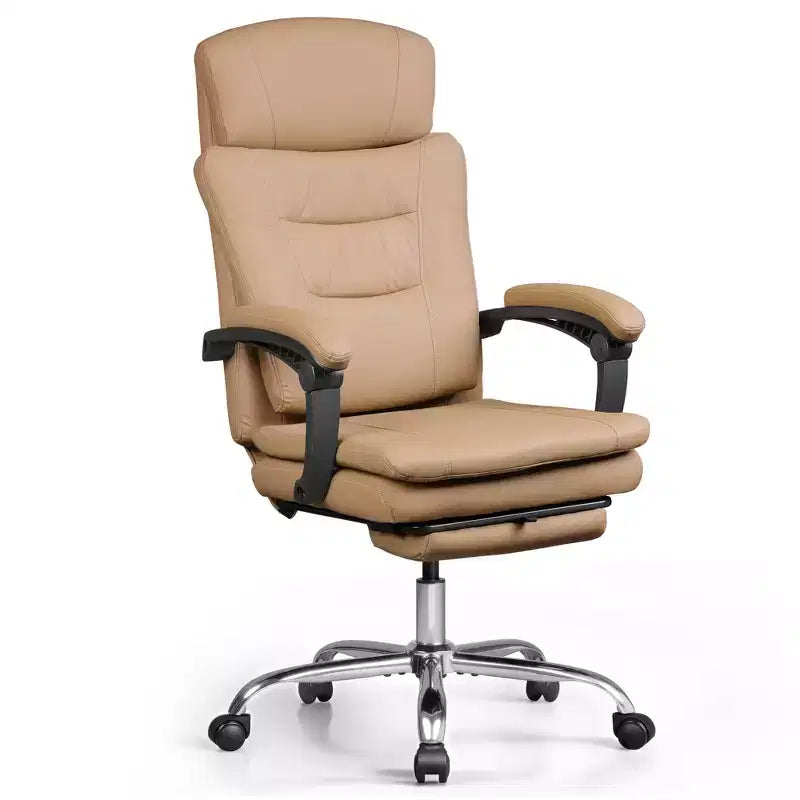 GALAXHERO Chaise de bureau exécutive en cuir avec repose-pieds, Fauteuil de bureau ergonomique à dossier haut et robuste, Grande taille avec support lombaire