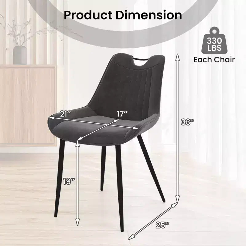 Costway Lot de 4 chaises de salle à manger en similicuir avec pieds en métal Noir/Gris/Vert