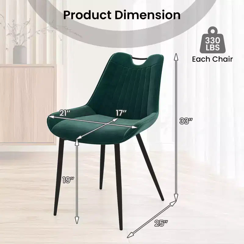 Costway Lot de 4 chaises de salle à manger en similicuir avec pieds en métal Noir/Gris/Vert