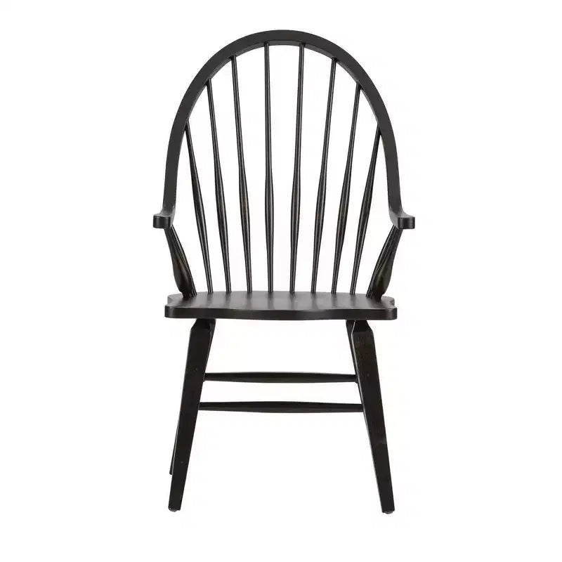 Liberty Furniture, Chaise à accoudoirs Windsor avec dossier Hearthstone Ridge – Noir et tabac