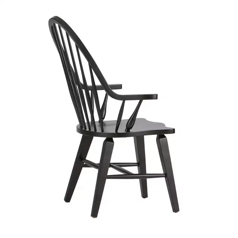 Liberty Furniture, Chaise à accoudoirs Windsor avec dossier Hearthstone Ridge – Noir et tabac
