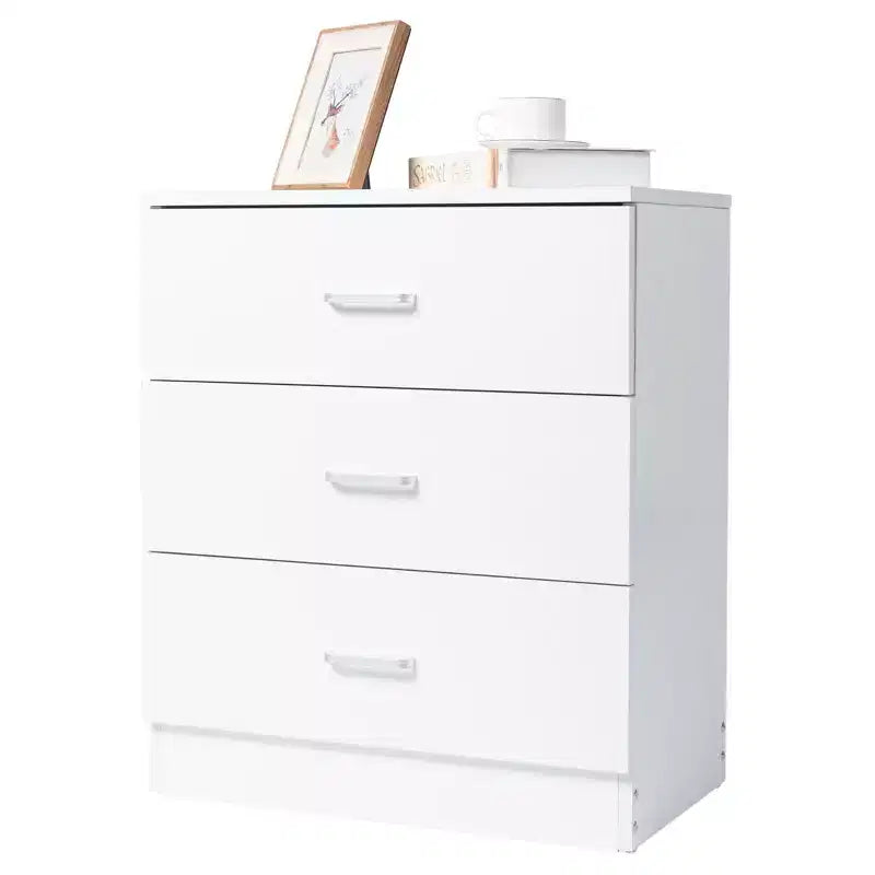 Commode Karl Home à 3 tiroirs en panneaux de particules blancs de 56 cm de large